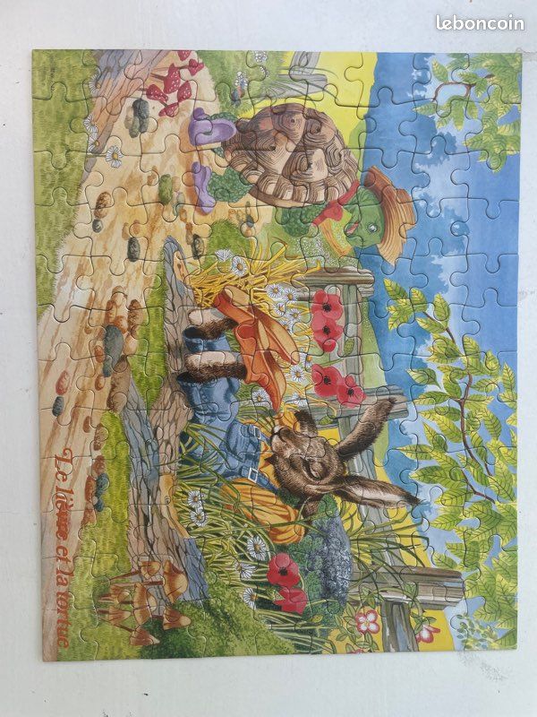 Puzzle 100 pièces Le lièvre et la tortue (image 1)