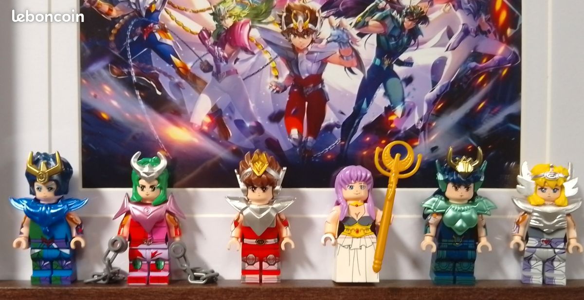 Unique Saint Seiya Les Chevaliers du Zodiaque- très joli cadre 6 figurines, format lego - NEUF (image 2)