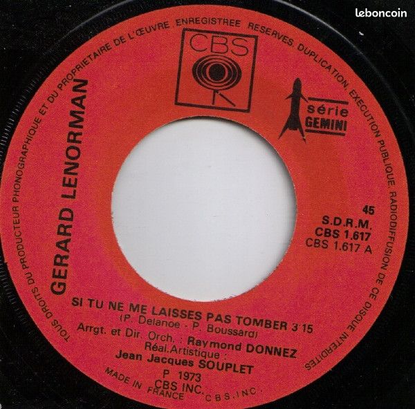 â„đŒ45tđ«đ· ⊠GĂ©rard Lenorman (Si tu ne me laisses pas tomber) â· 1973 (image 4)