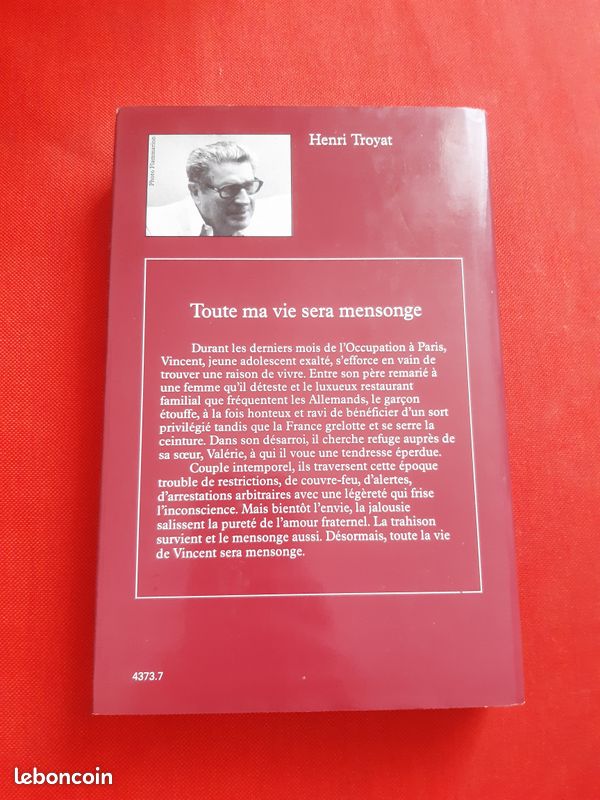 Livre "Toute ma vie sera mensonge" de Henri Troyat (image 3)