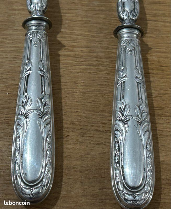 Couverts à Salade Anciens En Corne – Cuillère Et Fourchette – Longueur 24 Cm – Bon état