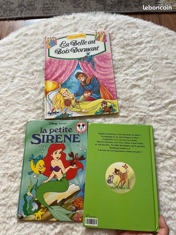 Lot de 3 livres Disney bambi la petite sirène et la belle au bois dormant (image 2)