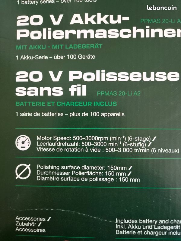 Polisseuse sans fil parkside (image 3)