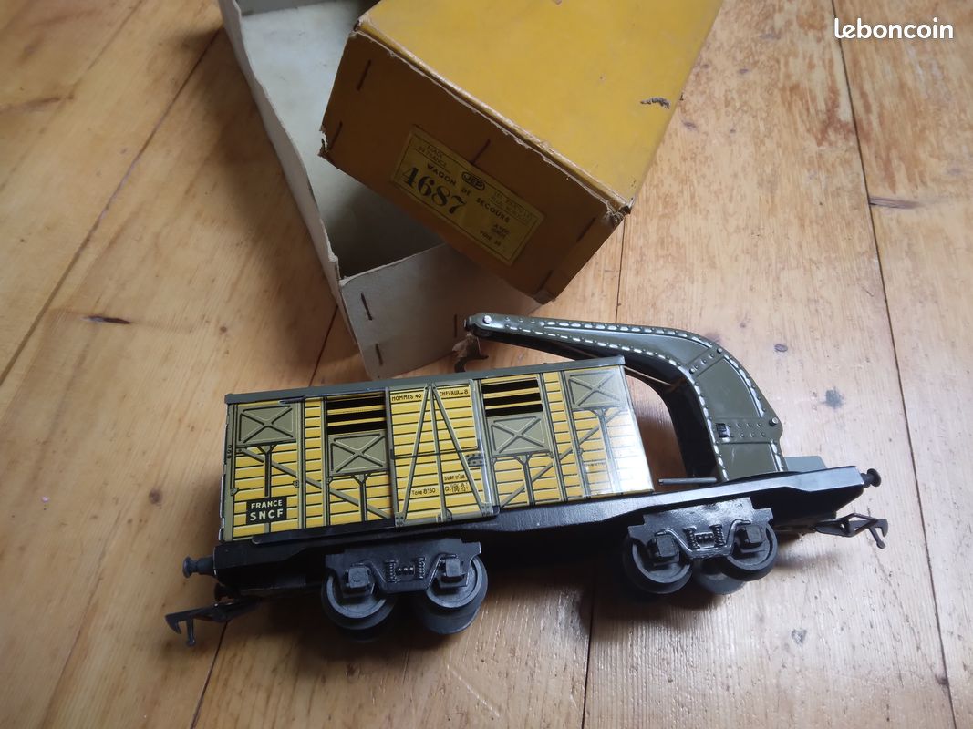 JEP 4687 WAGON DE SECOURS AVEC GRUE EN BOITE ECHELLE O