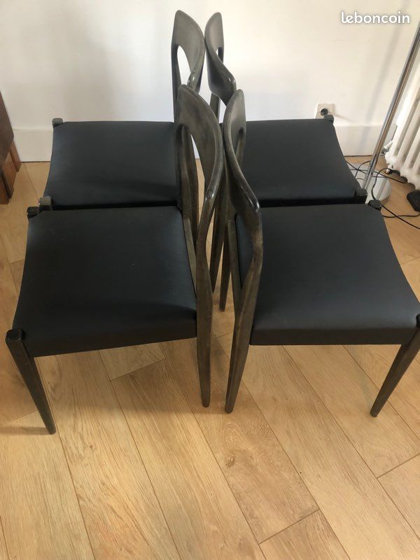 Série 4 chaises vintages style scandinave (image 4)