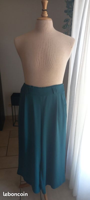 🌞🍀 pantalon taille haute vert fonce anglais de belle qualité