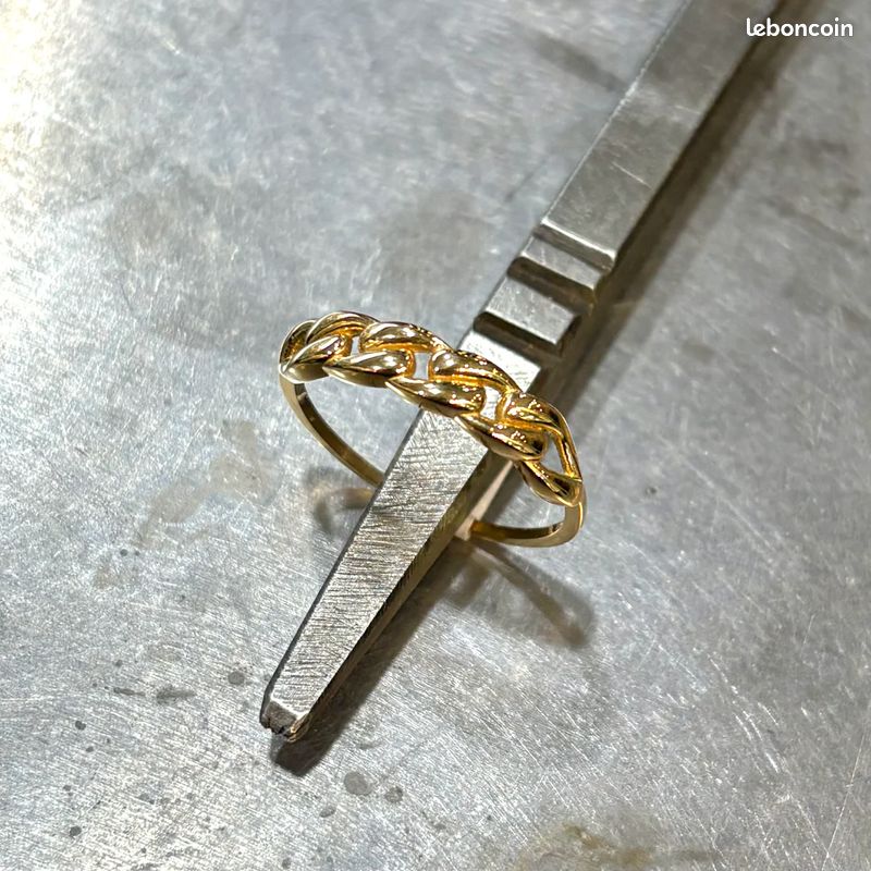Bague Gourmette Or Jaune 750 Montres Bijoux