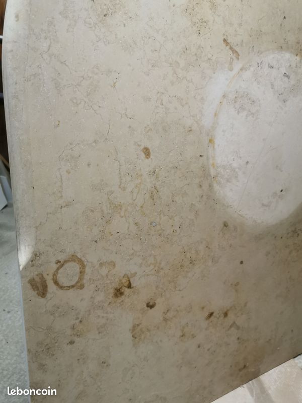 Grande plaque en marbre beige pour poser un poêle à bois (image 8)