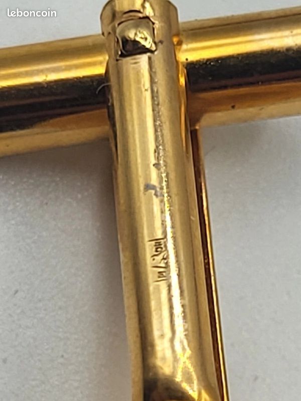 XA –Boutons de Manchette Vintage Plaqué Or Pierre Rouge Grenat (image 6)