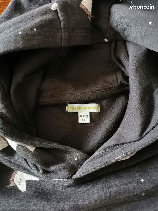Robe sweat à capuche 8 ans Vert baudet (image 4)