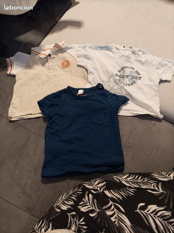 Lot 3 t-shirt manches courtes 18mois (image 1)