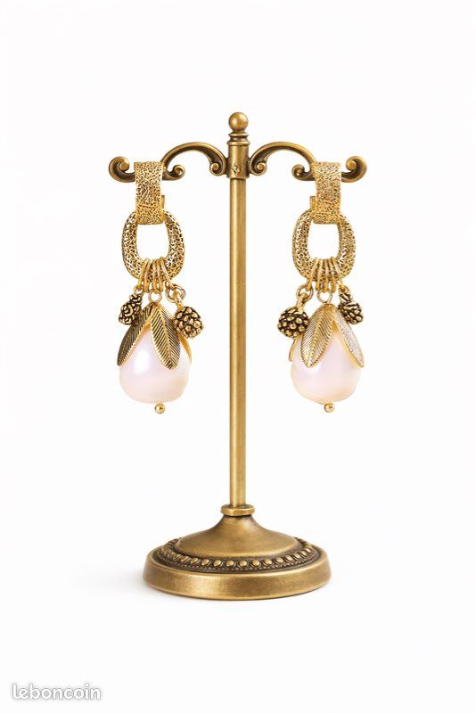 Paire De Boucles D'oreille En Argent D'époque Art Déco