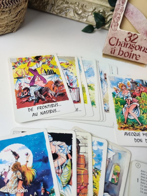 Jeu de Cartes Vintage - "32 Chansons à Boire" - Musique et Humour - Rare (image 2)