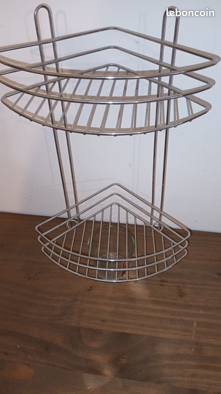 Étagère double d'angle inox (image 2)