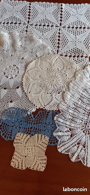Lot 6 napperons vintage fait main (image 1)