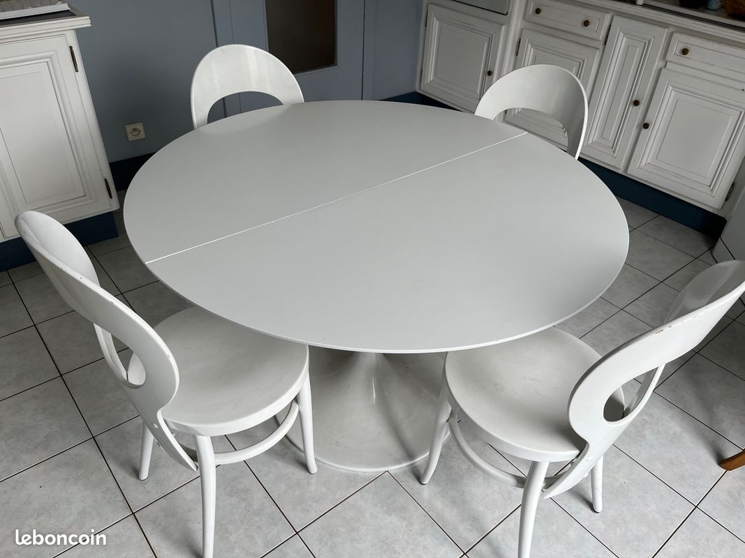 Ensemble Table et chaise - Blanc laqué (image 5)