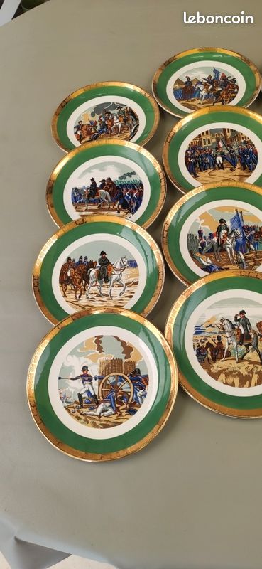 Faïence de GIEN : Service à dessert NAPOLEON (COMPLET