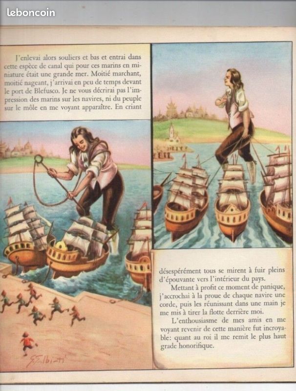 Ancien livre pour enfants : GULLIVER AU PAYS DES NAINS Editions : J. CORNA - BRUXELLES - PARIS Beauté des dessins à l'ancienne (image 4)