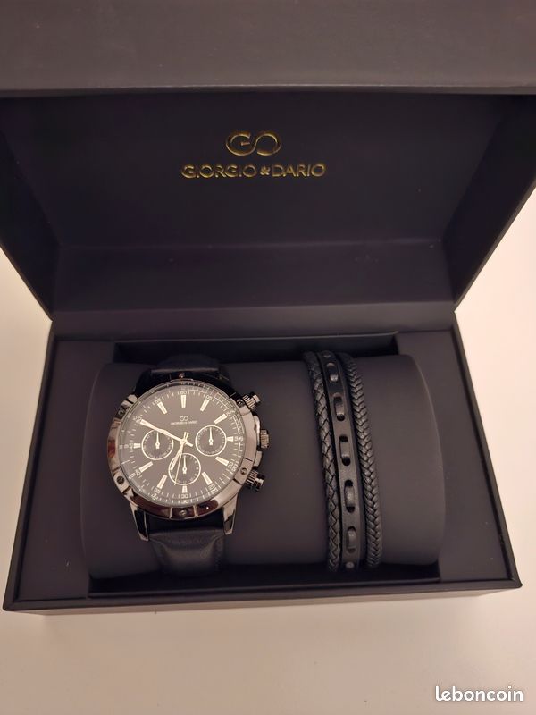 Montre Giorgio & Dario homme avec bracelet noir (image 1)