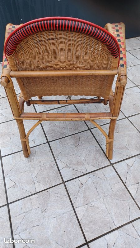 Fauteuil en rotin et bambou vintage (image 5)