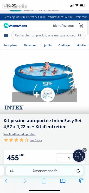 Piscine auto portée 4,5 *1,2 (image 1)