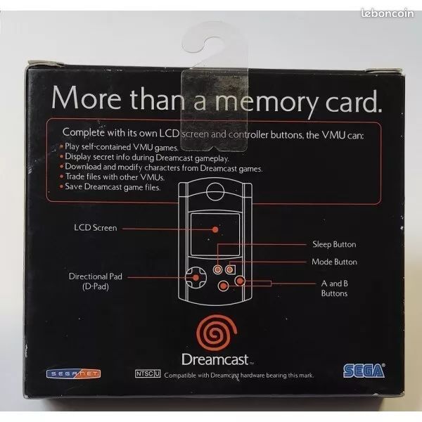Visual Memory Unit Carte mémoire Sega Dreamcast Neuf NTSC U USA US VMU
