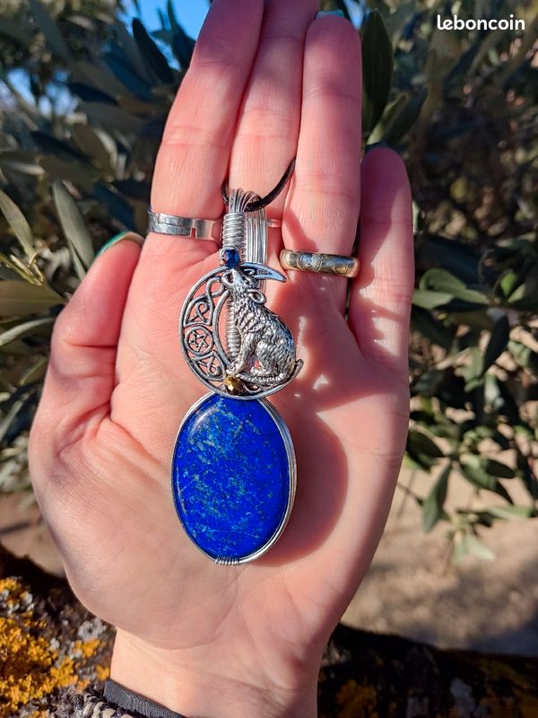 Collier pierre naturelle lapis-lazuli (image 3)
