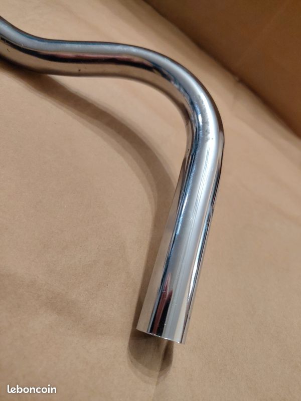 Guidon cintre moustache acier chromé vélo vintage France handlebar old