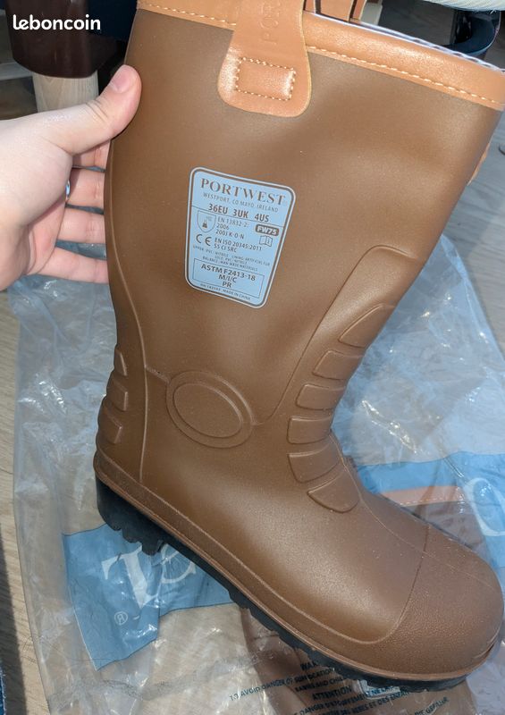 Portwest FW75 Neptune Bottes de Sécurité Rigger Brun Clair, 36