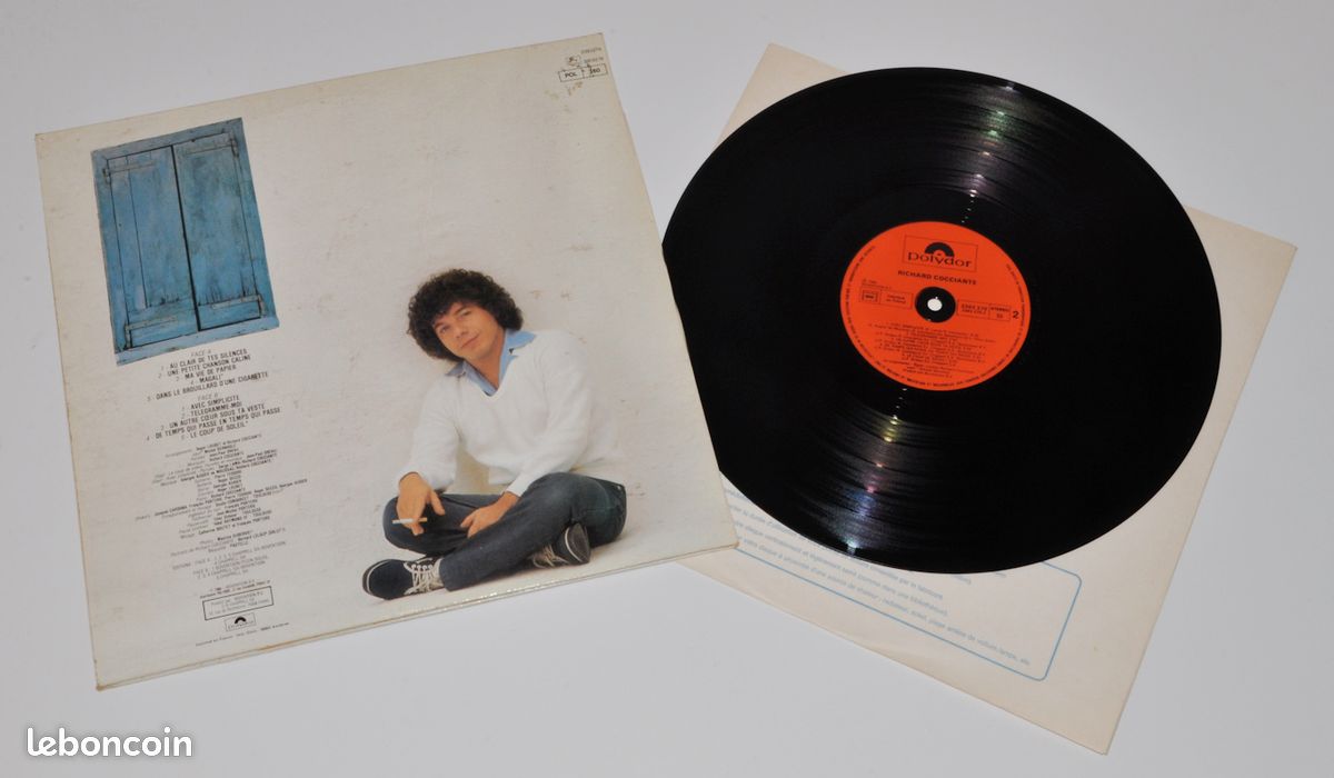 RICHARD COCCIENTE – Au clair de tes silences – Disque Vinyle LP 33 tours de 1980 (image 2)