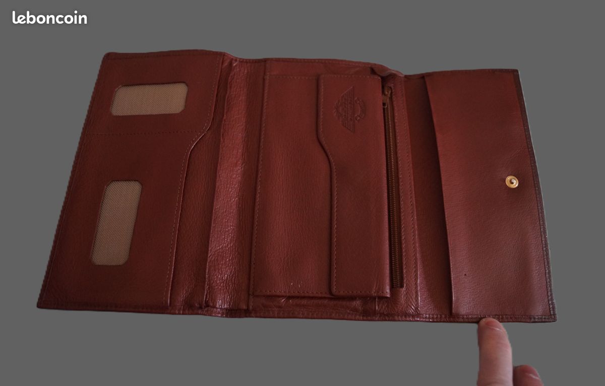 Portefeuille Compagnon BOSS Racing Team - Cuir Vintage Marron - Occasion