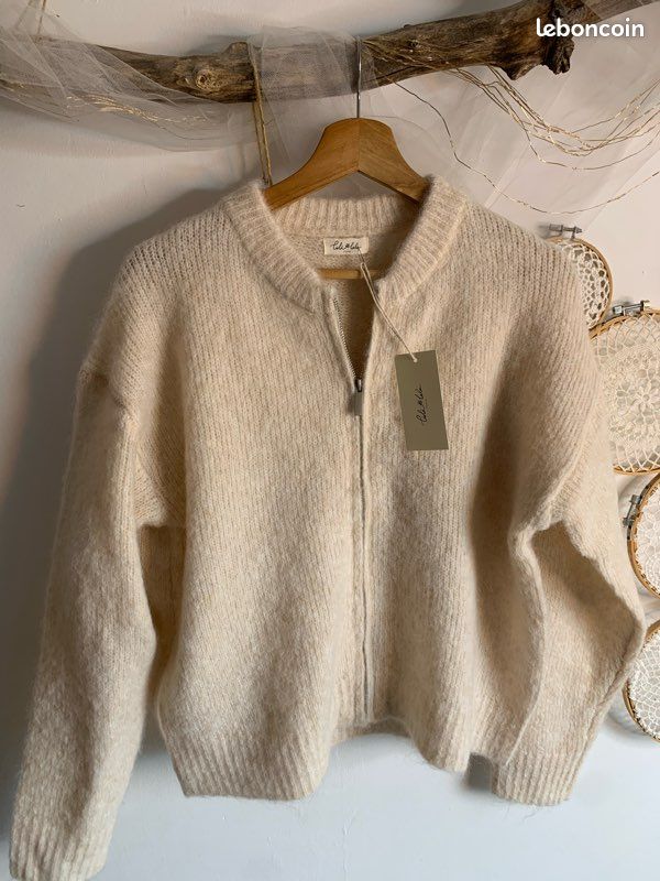 Gilet zippé beige Lili Lala Vêtements