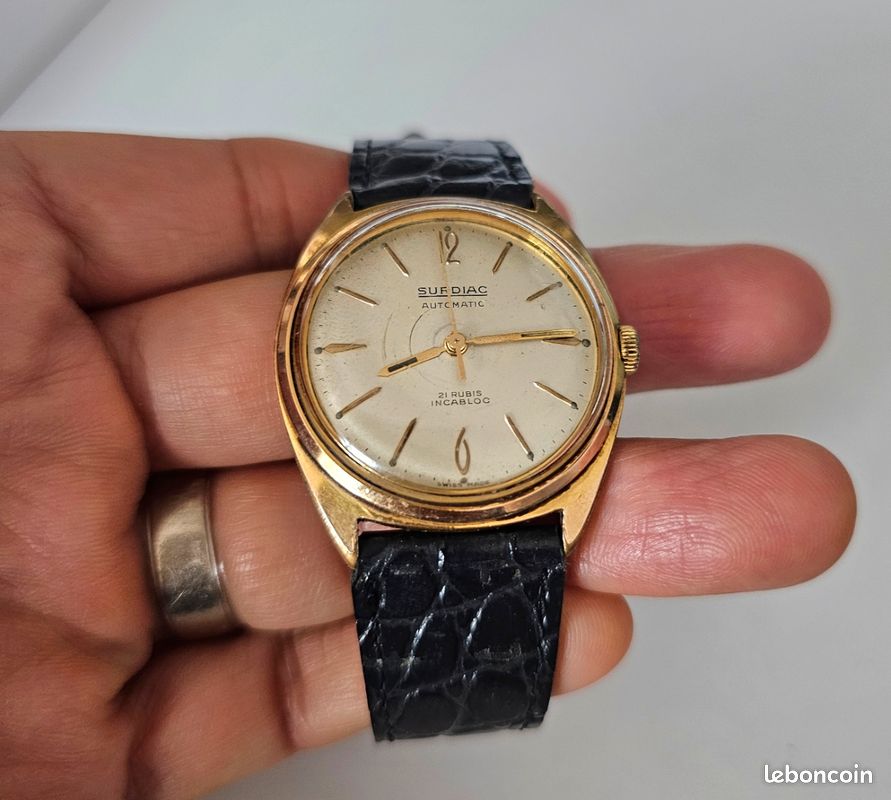 Montre vintage automatique suisse de marque SURDIAC, 36mm (image 6)