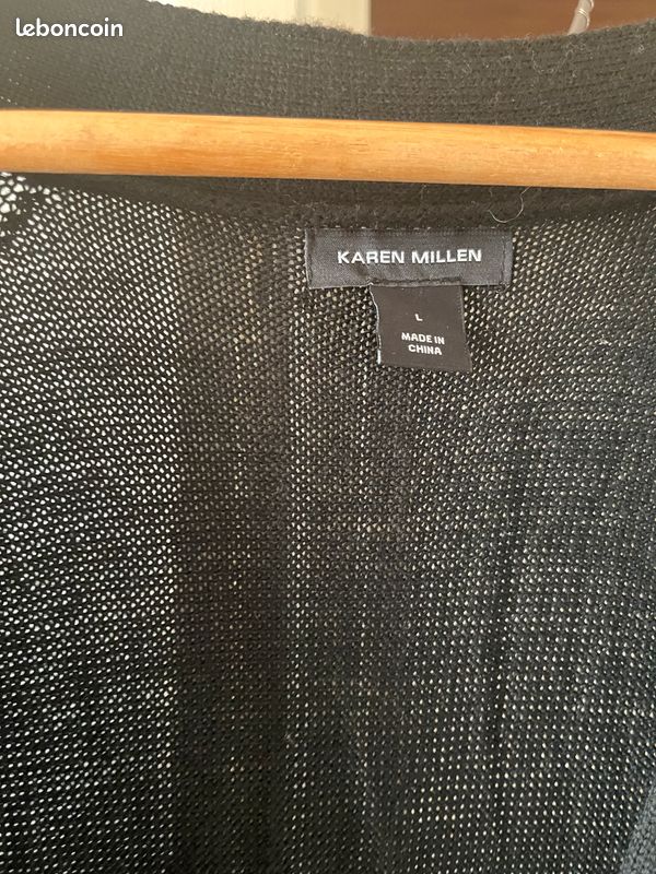 Gilet long noir Karen Millen L 30 laine (image 3)
