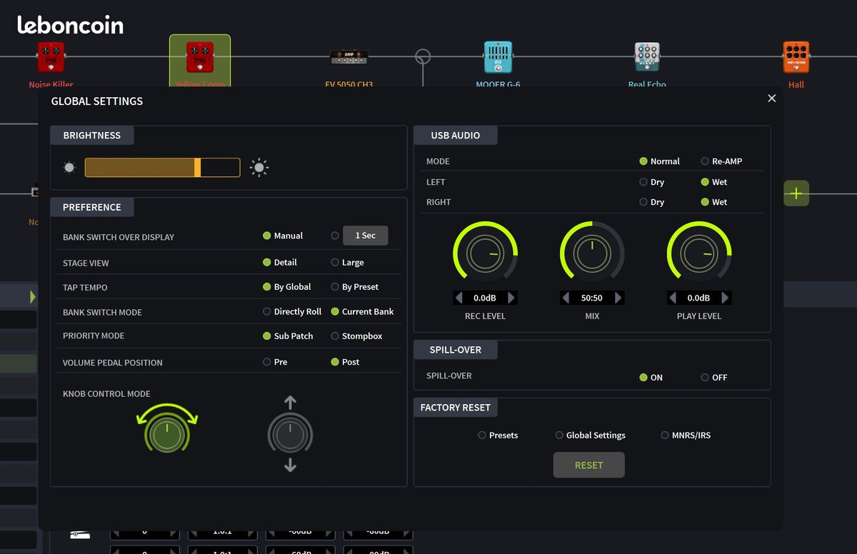 Multieffet Mooer GS1000Li Capture/Simu Amp/FX/Cab + Combo Rythm/Looper rechargeable (image 10)