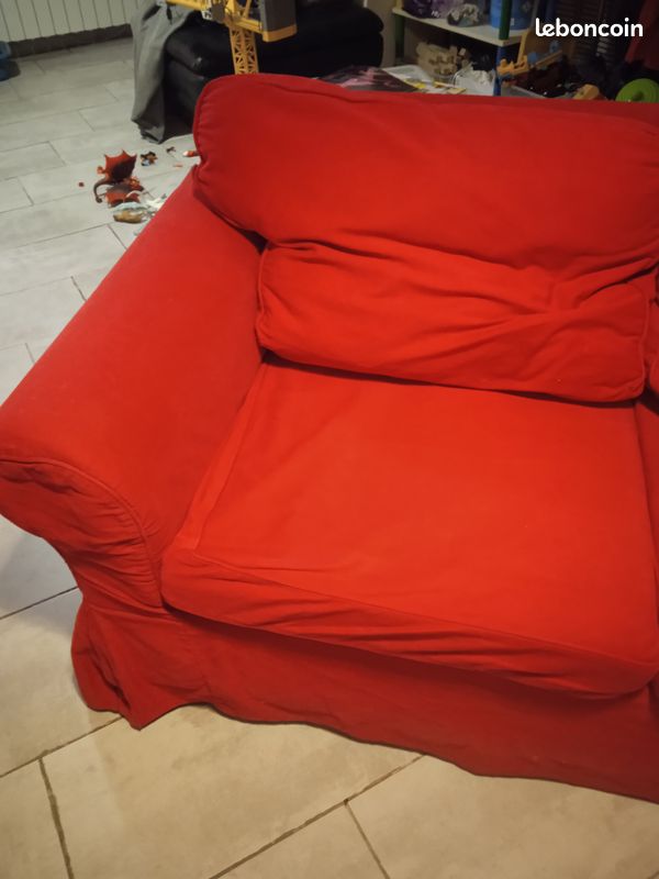 Canap 2 Places Non Convertible Rouge Ik a Enti rement D houssable canap-2-places-non-convertible-rouge-ik-a-enti-rement-d-houssable