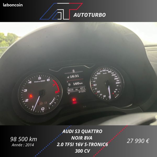 Audi S3 SPORTBACK 2.0 TFSI 300CH Garantie 12 mois QUATTRO S TRONIC 6 (image 14)