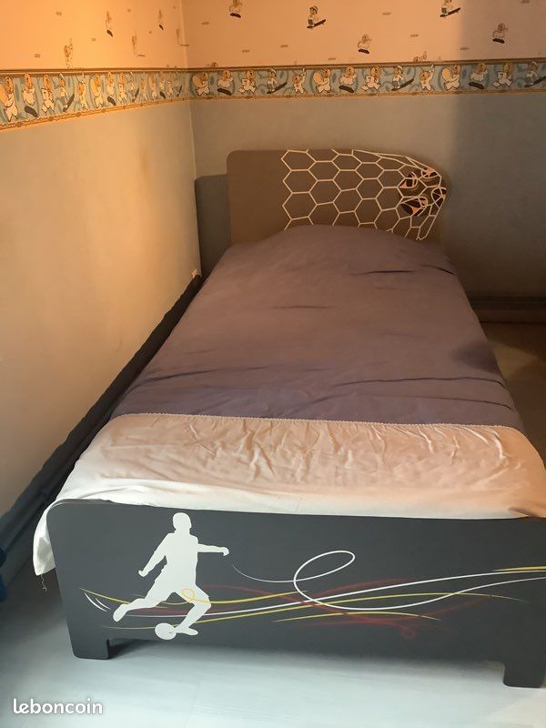 Lit 1 personne décor Foot (image 3)