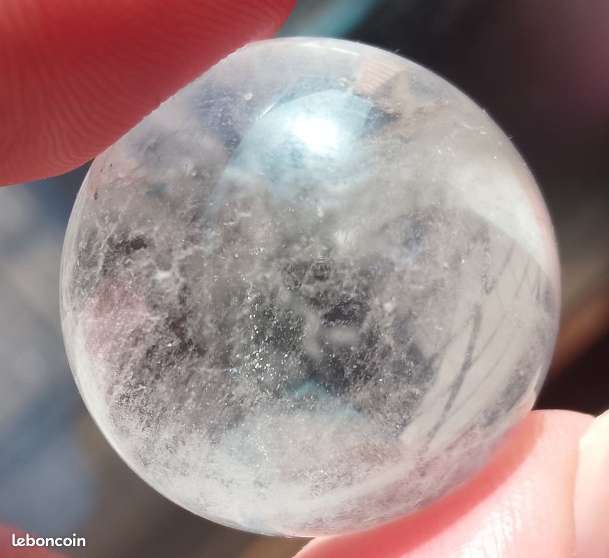 17.2gr 23.1mm sphère (boule) en cristal de roche de Madagascar pierre naturelle sculptée (image 13)