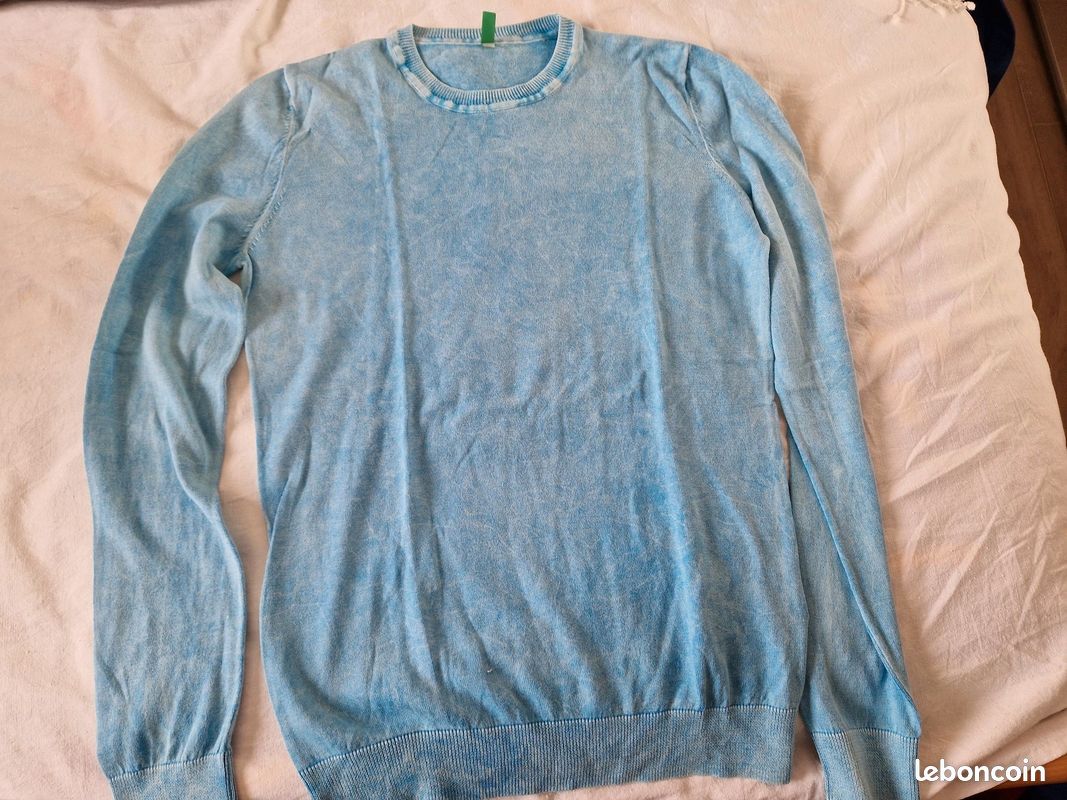 Pull Benetton Garçon 11-12 Ans | 100% Coton, Couleur Bleu, Neuf Avec étiquettes
