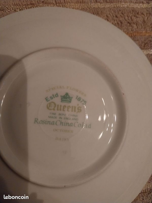 Tasse et soucoupe Queen's October Rosina China Coltd pâquerettes England (image 6)