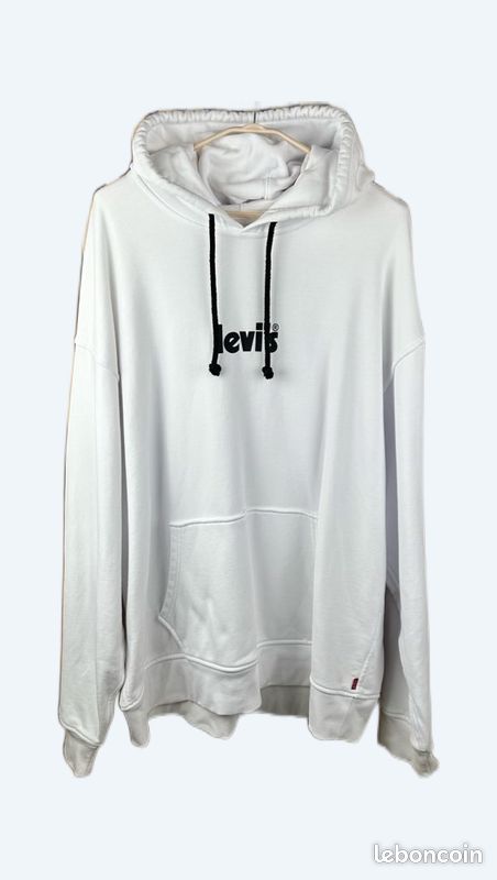 Sweat à capuche blanc Lévis Vêtements