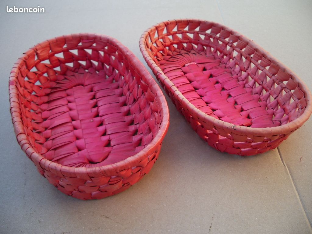 2 petites panieres tressees colorees (image 1)