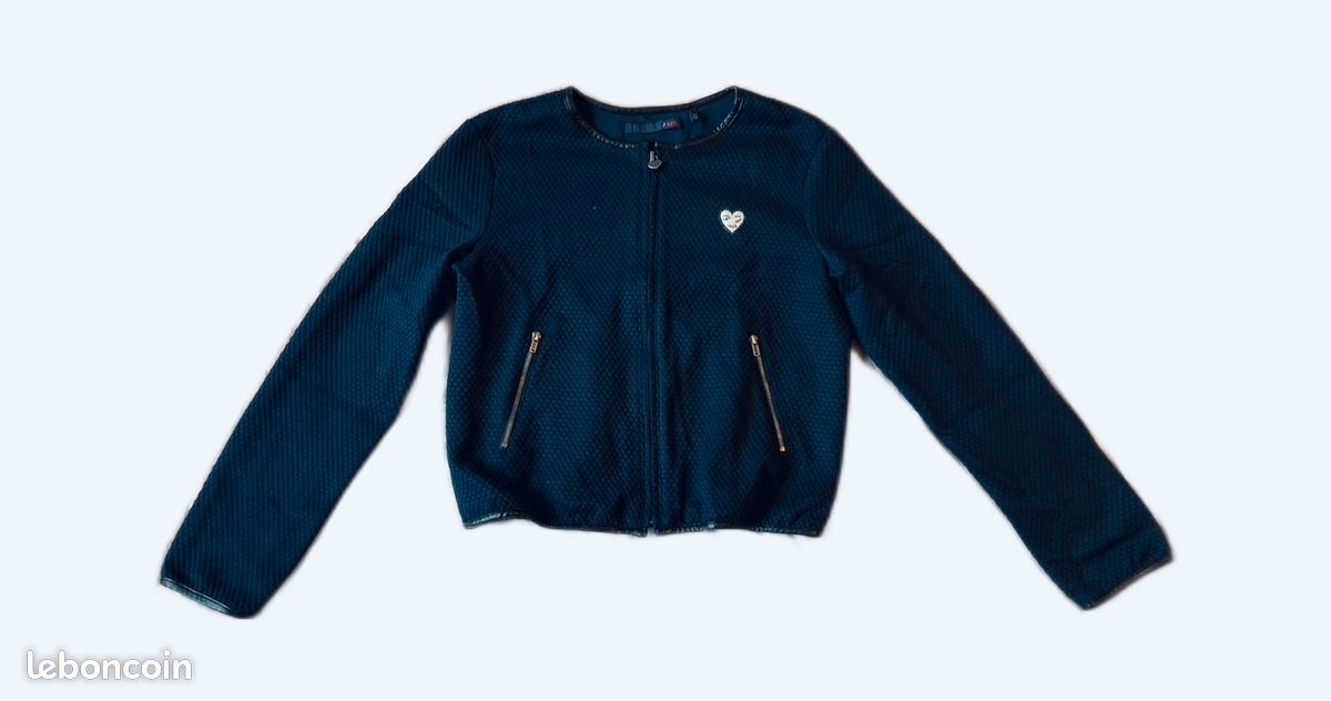 Gilet Fille IKKS Bleu Marine - Taille 10 Ans - Occasion Très Bon état - Style Marin