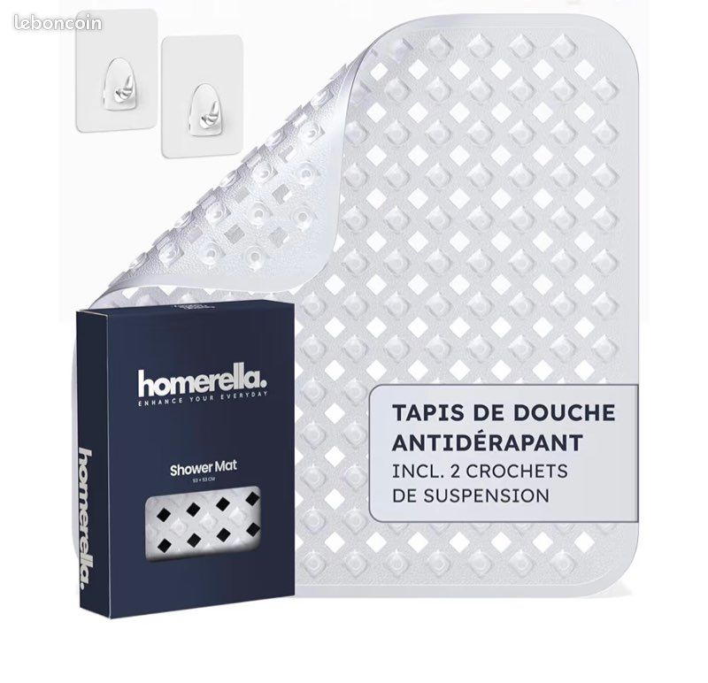Tapis de douche antidérapant 53x53 Neuf (image 1)