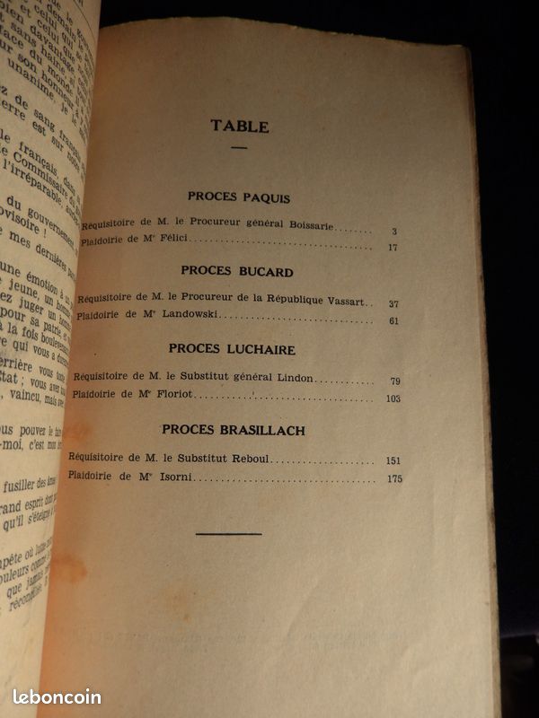 ( Guerre 39/45 WW2 Collaboration Epuration ) Procès PAQUIS BUCARD LUCHAIRE et BRASILLACH 1947 (image 4)