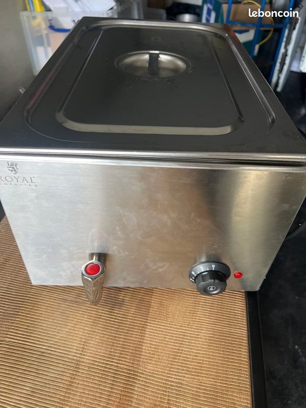 Bain-marie professionnel Royal Catering avec vidange et couvercle (image 1)