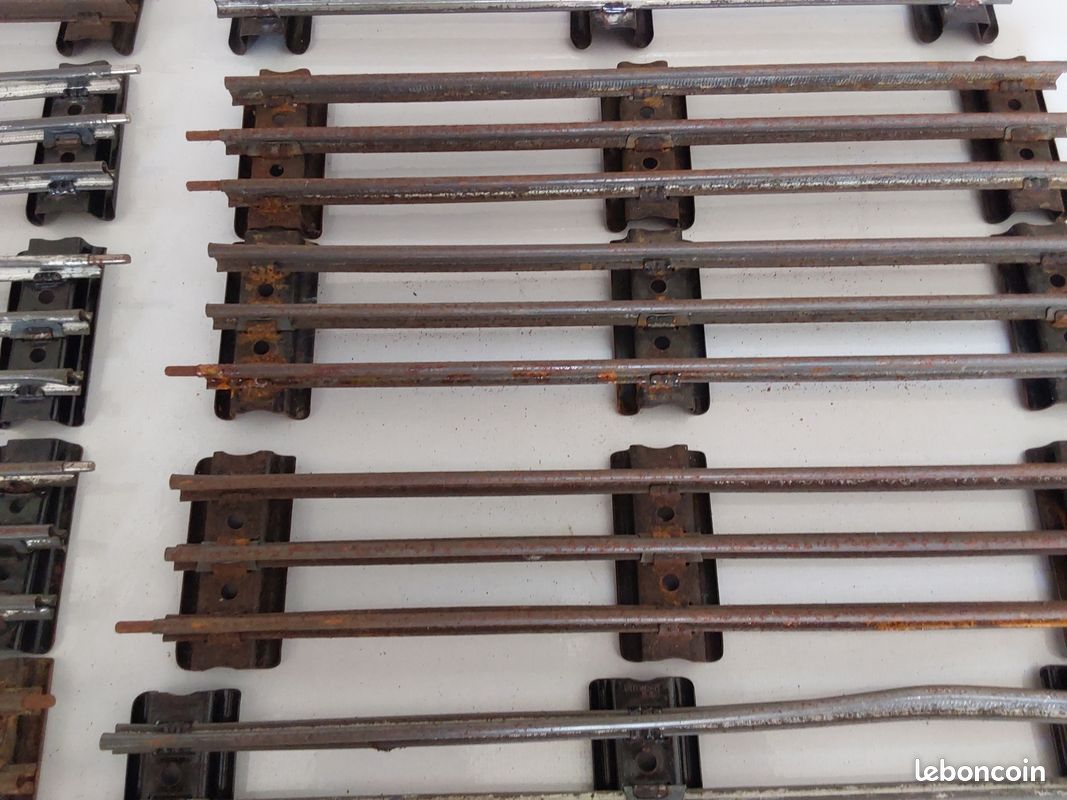 Lot De 3 Rails Droits En Bois Pour Train O Zéro - Longueur 94,7 Cm - Vintage