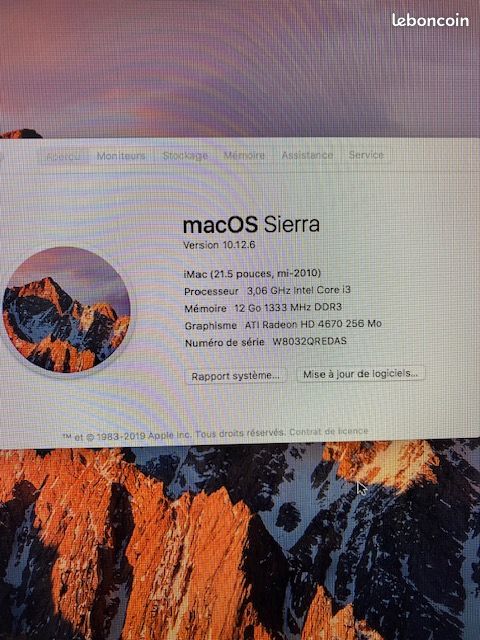 Imac 21.5 pouces 2010 (image 1)