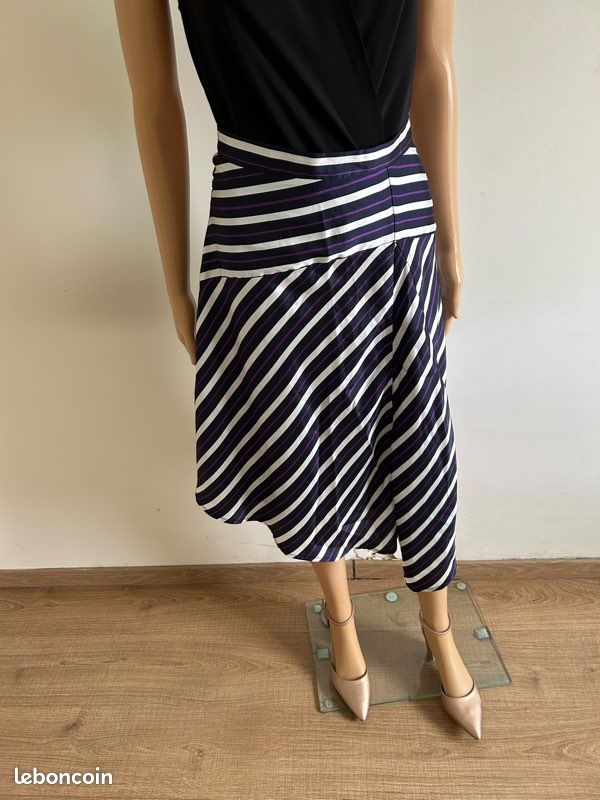 Jupe- Short (skort) Athlétique Lady Hagen – Rayures Violet/blanc, Taille 2, Pour Le Golf, état Excellent